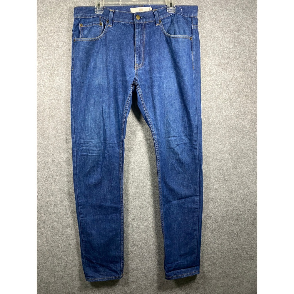 Topman Mens Skinny Jeans Medium Wash‎ Blue Denim Pants 36L 69S01GIND